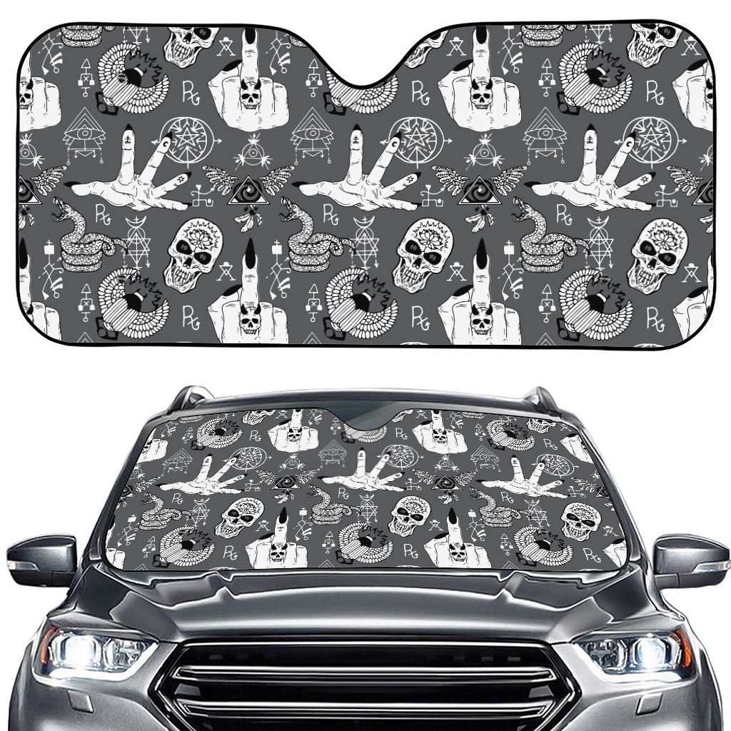 Gothic Wicca Curse Print Car Windshield Sun Shade