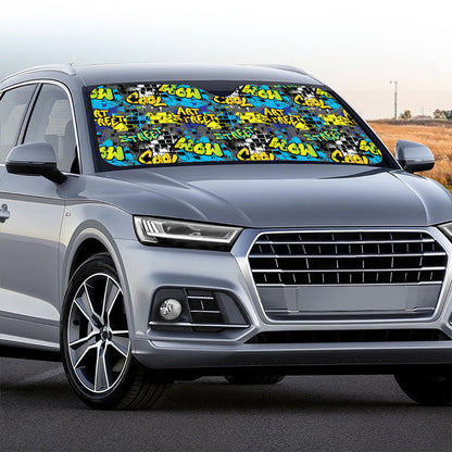 Graffiti Wall Print Car Windshield Sun Shade