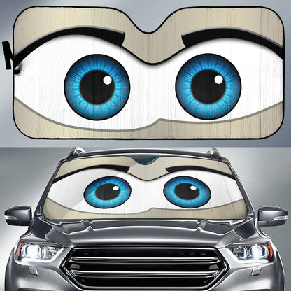 Gray Cartoon Eyes Car Auto Sunshades