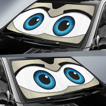 Gray Cartoon Eyes Car Auto Sunshades