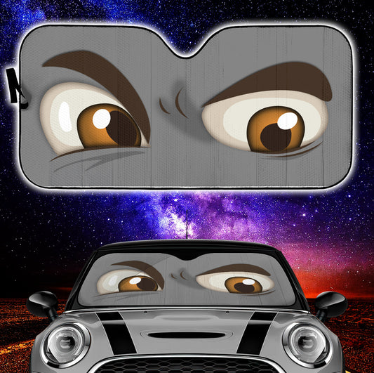 Gray Challenging Cartoon Eyes Car Auto Sun Shades Windshield Accessories Decor Gift
