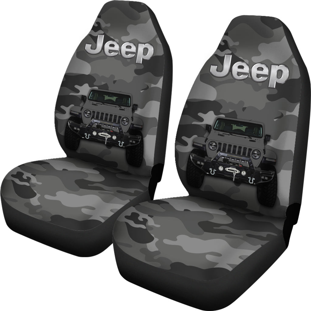 Gray Jeep Camouflage Car Seat Covers
