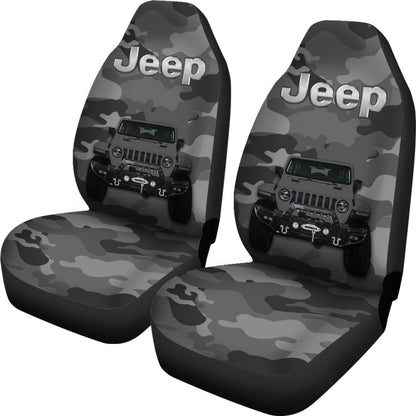 Gray Jeep Camouflage Car Seat Covers