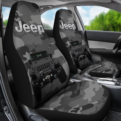 Gray Jeep Camouflage Car Seat Covers