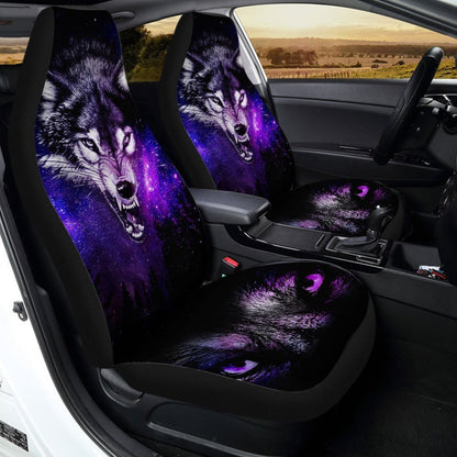 Gray Wolf Car Seat Covers Custom Coolest Car Accessories Best For Dad