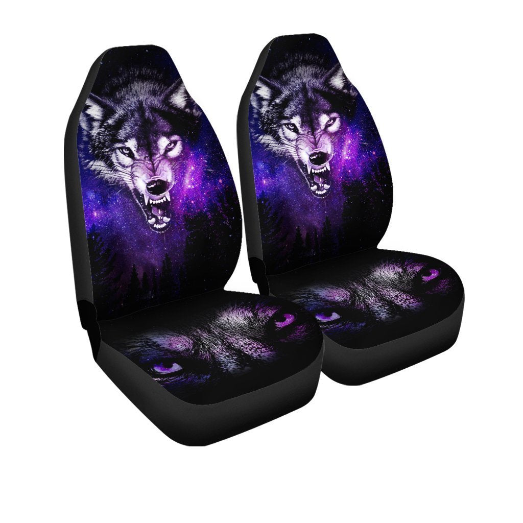 Gray Wolf Car Seat Covers Custom Coolest Car Accessories Best For Dad