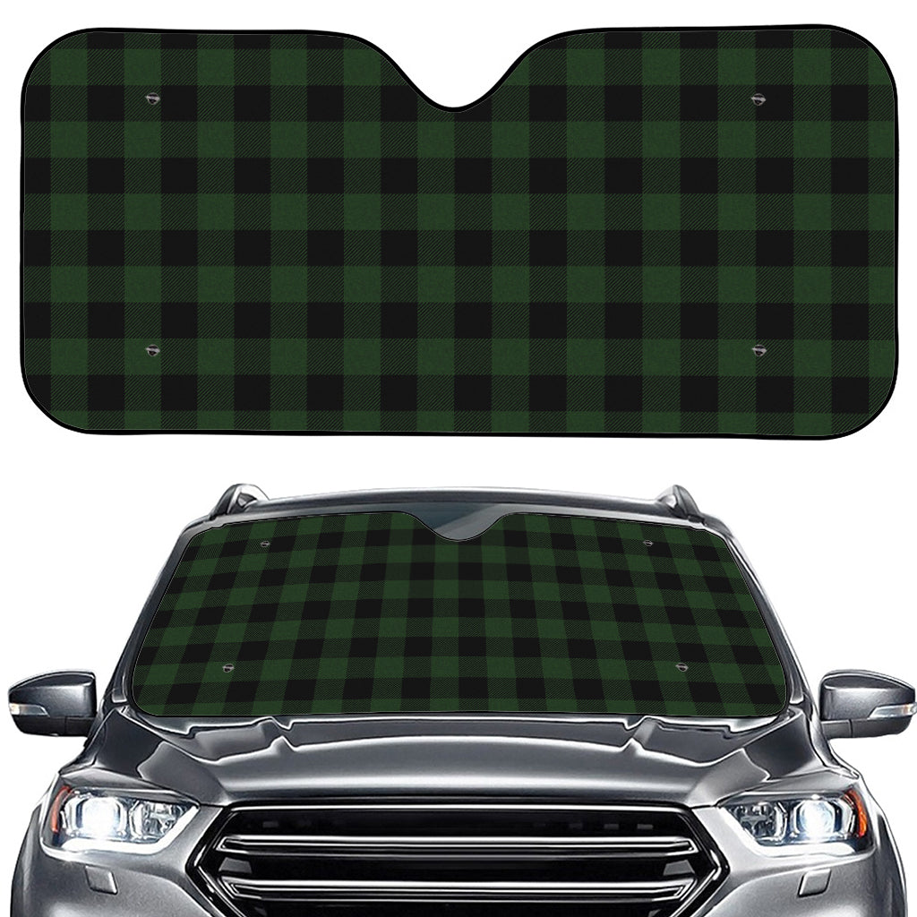 Green And Black Buffalo Plaid Print Car Windshield Sun Shade