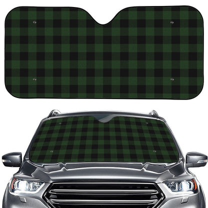 Green And Black Buffalo Plaid Print Car Windshield Sun Shade