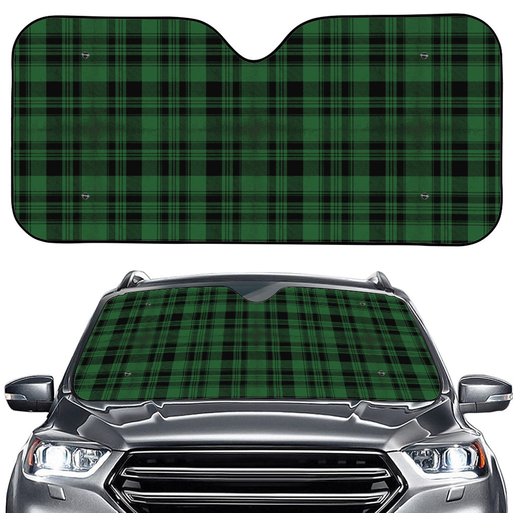 Green And Black Tartan Pattern Print Car Windshield Sun Shade