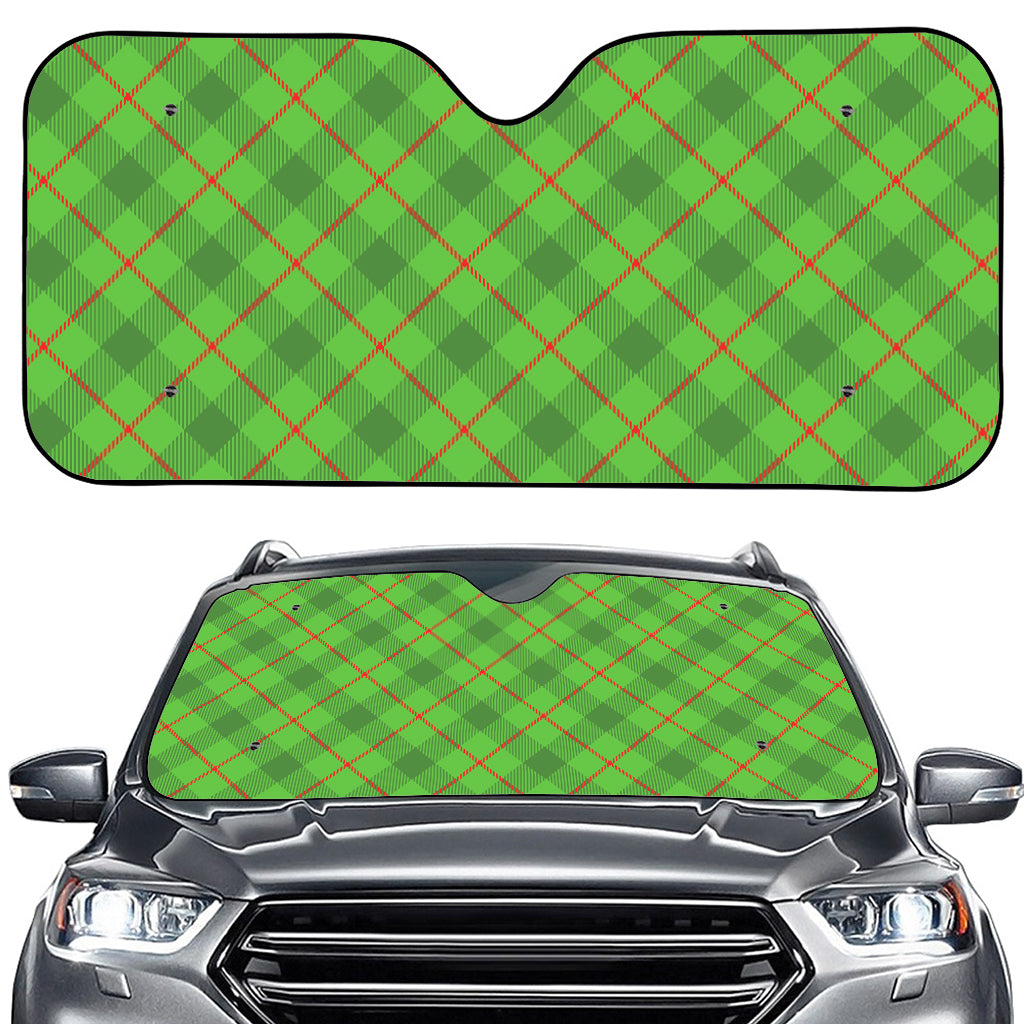 Green And Red Plaid Pattern Print Car Windshield Sun Shade