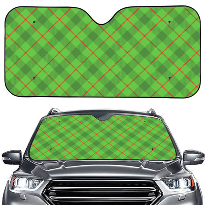 Green And Red Plaid Pattern Print Car Windshield Sun Shade