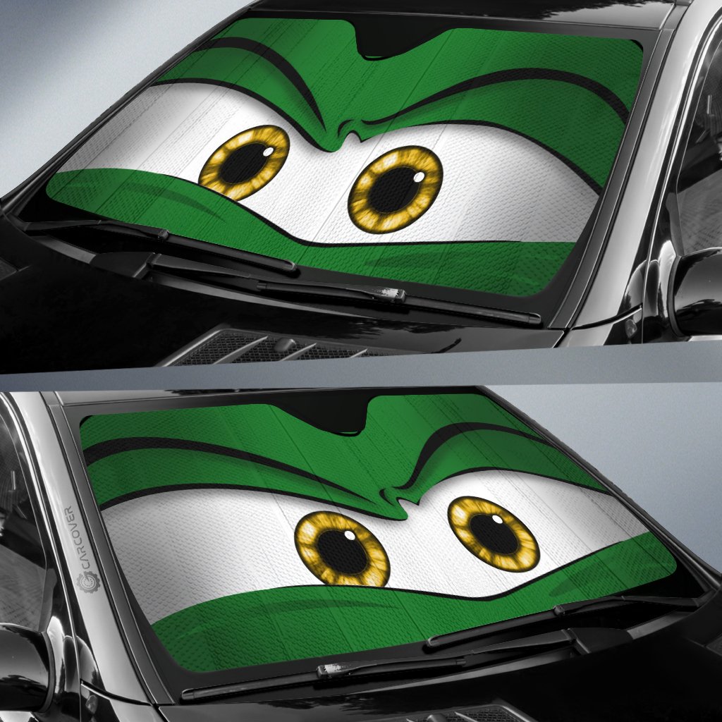 Green Angry Car Eyes Sun Shade Custom Funny Car Accessories