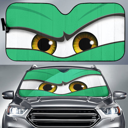 Green Angry Eyes Car Auto Sun Shades