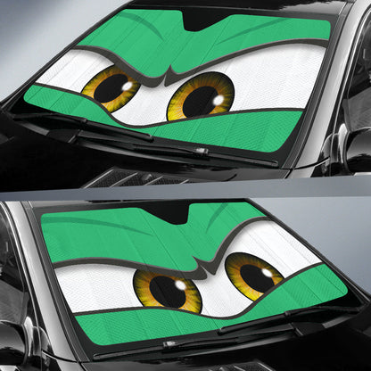 Green Angry Eyes Car Auto Sun Shades