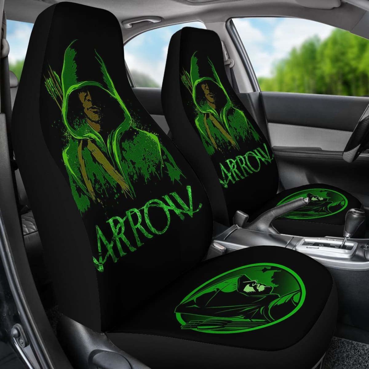 Green Arrow Art Car Seat Covers Amazing Gift Ideas Universal Fit 173905