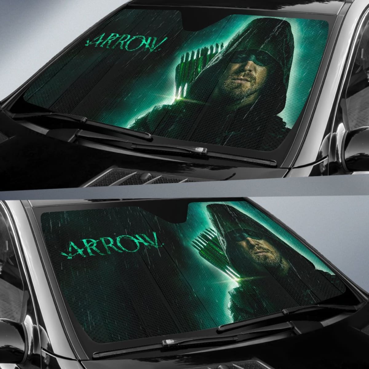 Green Arrow Car Sun Shades Amazing Gift Ideas Universal Fit 173905