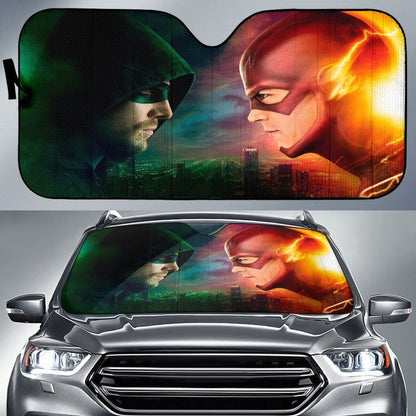 Green Arrow Vs The Flash Car Sun Shades Amazing Gift Universal Fit 173905