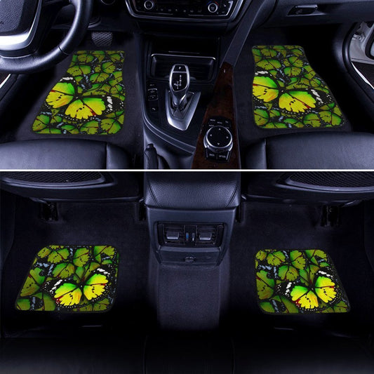 Green Butterfly Car Floor Mats Custom Beautiful Car Accessories