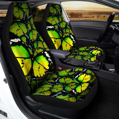 Green Butterfly Car Seat Covers Custom Pattern Car Accessories