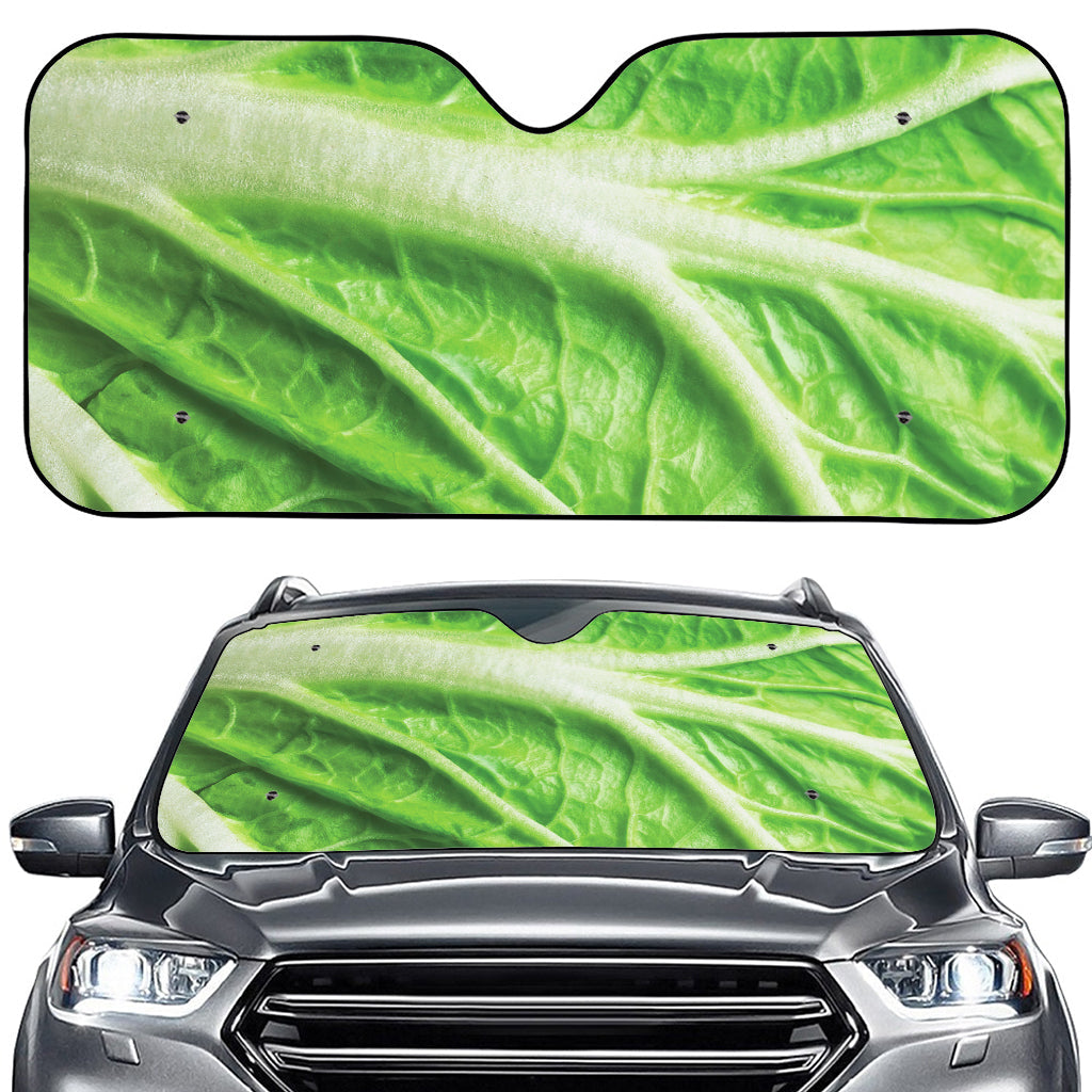 Green Cabbage Leaf Print Car Windshield Sun Shade