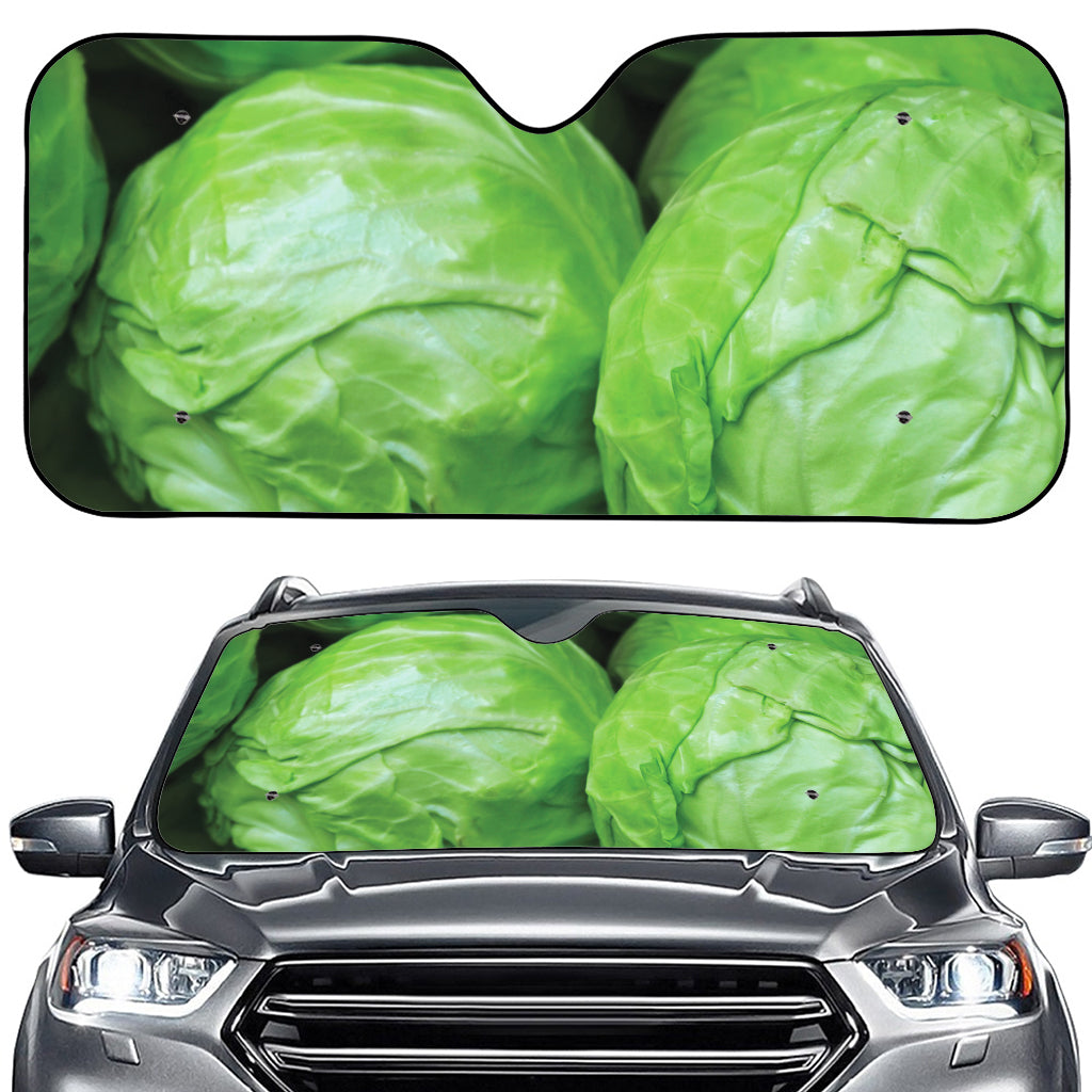 Green Cabbage Print Car Windshield Sun Shade