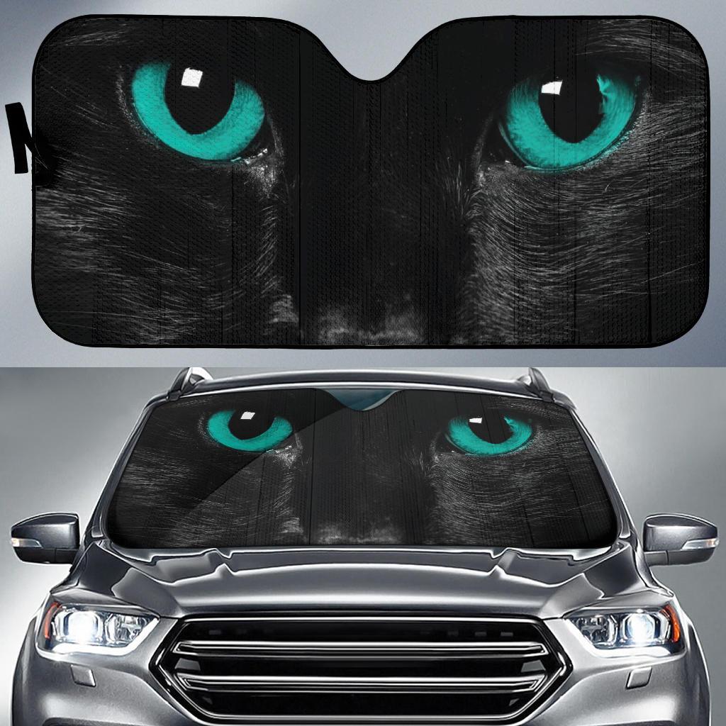 Green Cat Eyes Car Sun Shades Windshield Accessories Decor Gift