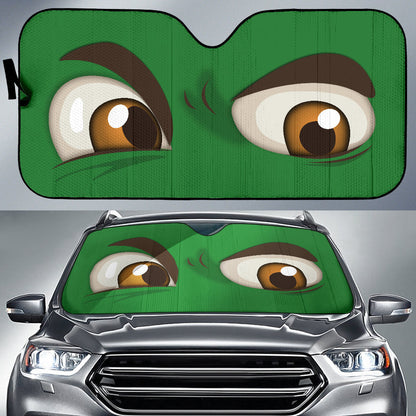 Green Challenging Cartoon Eyes Car Auto Sun Shades Windshield Accessories Decor Gift