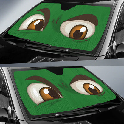 Green Challenging Cartoon Eyes Car Auto Sun Shades Windshield Accessories Decor Gift