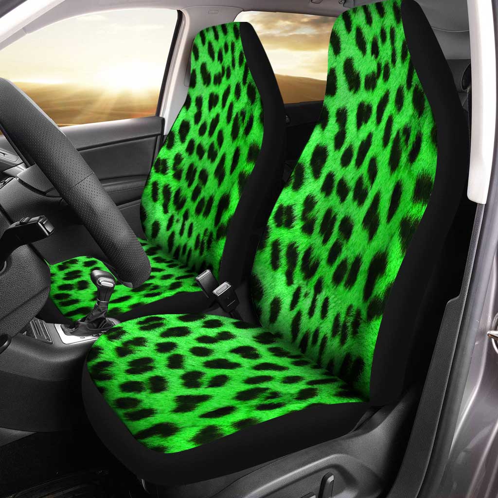 Green Cheetah Print Car Seat Covers Custom Car Accessories
