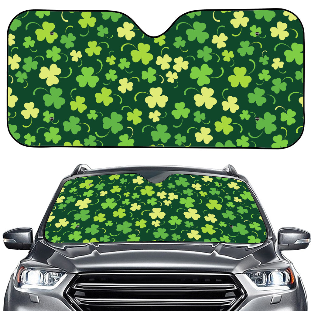 Green Clover Saint Patrick's Day Print Car Windshield Sun Shade
