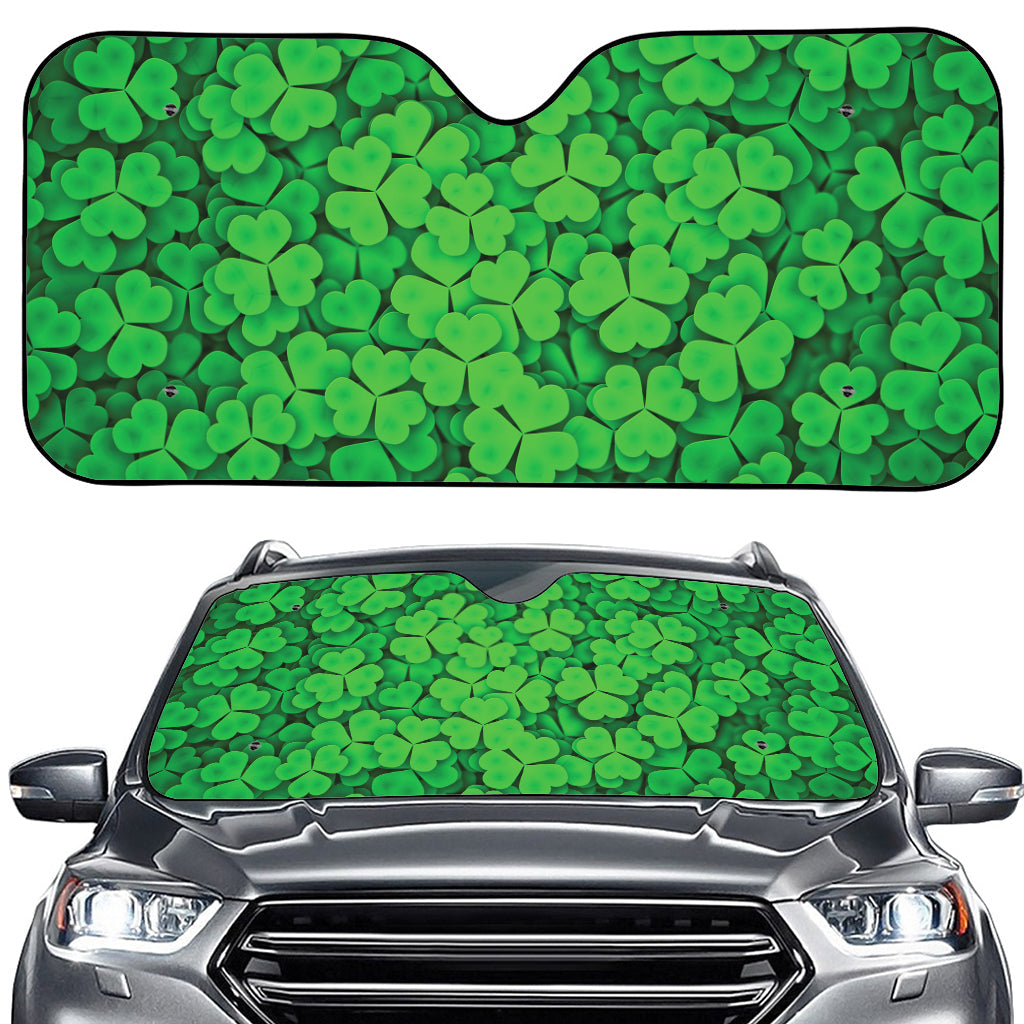 Green Clover St. Patrick's Day Print Car Windshield Sun Shade