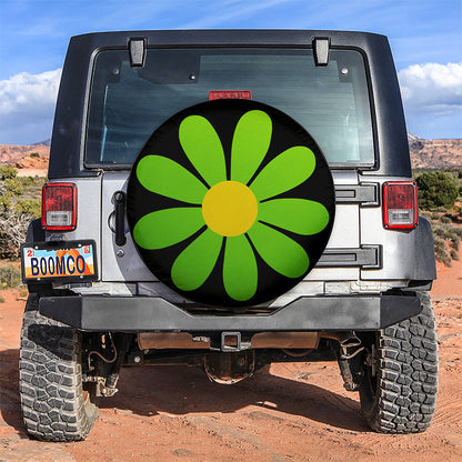 Green Daisy Flower Jeep Car Spare Tire Cover