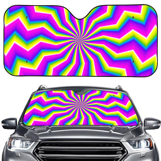 Green Dizzy Moving Optical Illusion Car Windshield Sun Shade
