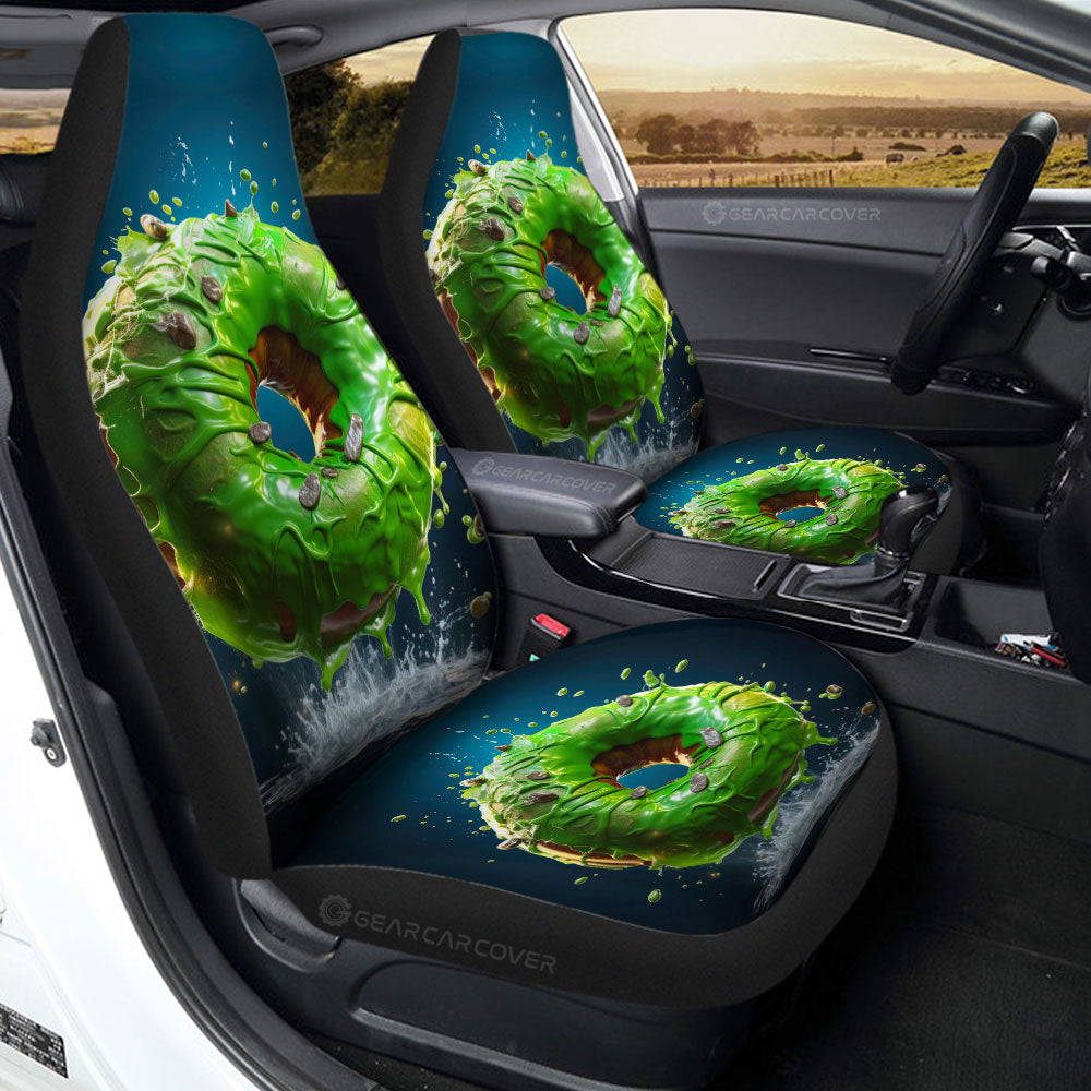 Green Donuts Car Seat Covers Custom Girly Pattern Car Accessories