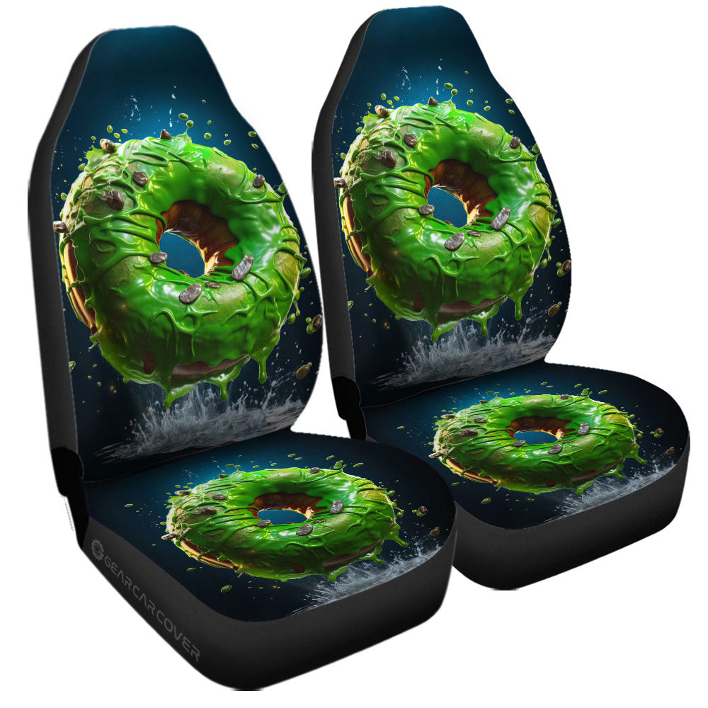 Green Donuts Car Seat Covers Custom Girly Pattern Car Accessories