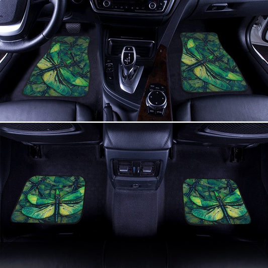 Green Dragonfly Car Floor Mats Custom Car Accessories Gift Idea