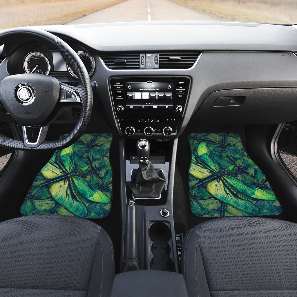 Green Dragonfly Car Floor Mats Custom Car Accessories Gift Idea