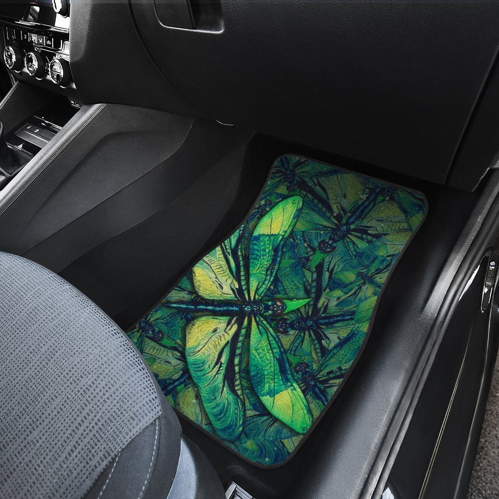 Green Dragonfly Car Floor Mats Custom Car Accessories Gift Idea