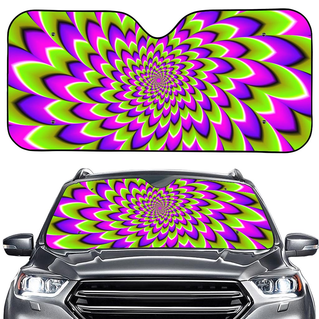 Green Expansion Moving Optical Illusion Car Windshield Sun Shade