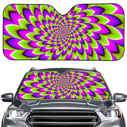 Green Expansion Moving Optical Illusion Car Windshield Sun Shade