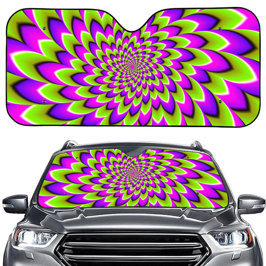 Green Expansion Moving Optical Illusion Car Windshield Sun Shade