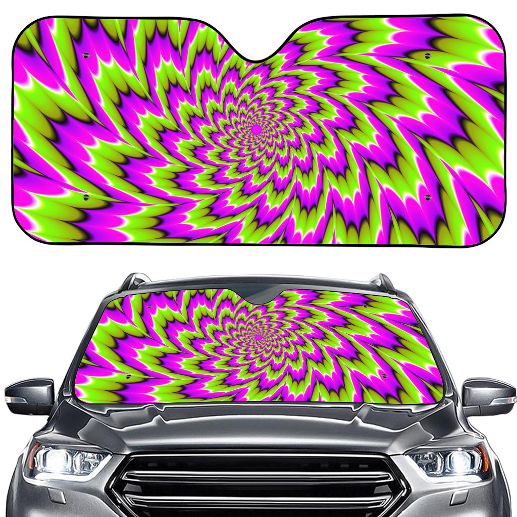 Green Explosion Moving Optical Illusion Car Windshield Sun Shade