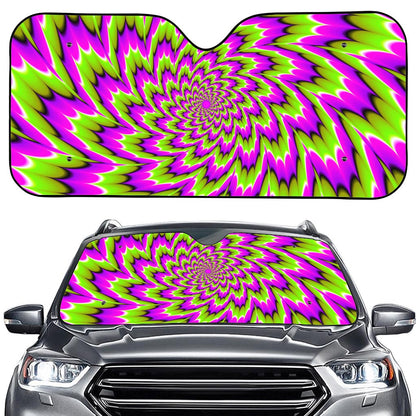 Green Explosion Moving Optical Illusion Car Windshield Sun Shade