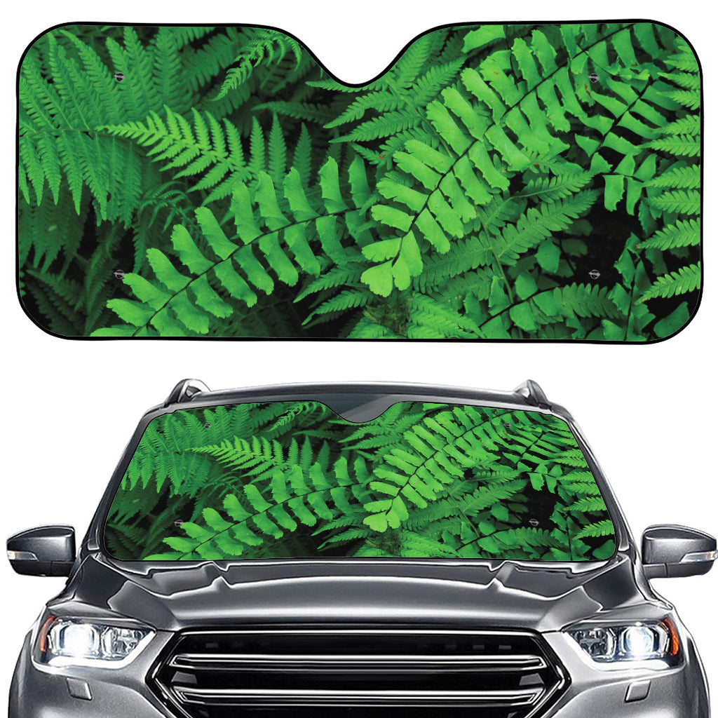 Green Fern Leaf Print Car Windshield Sun Shade