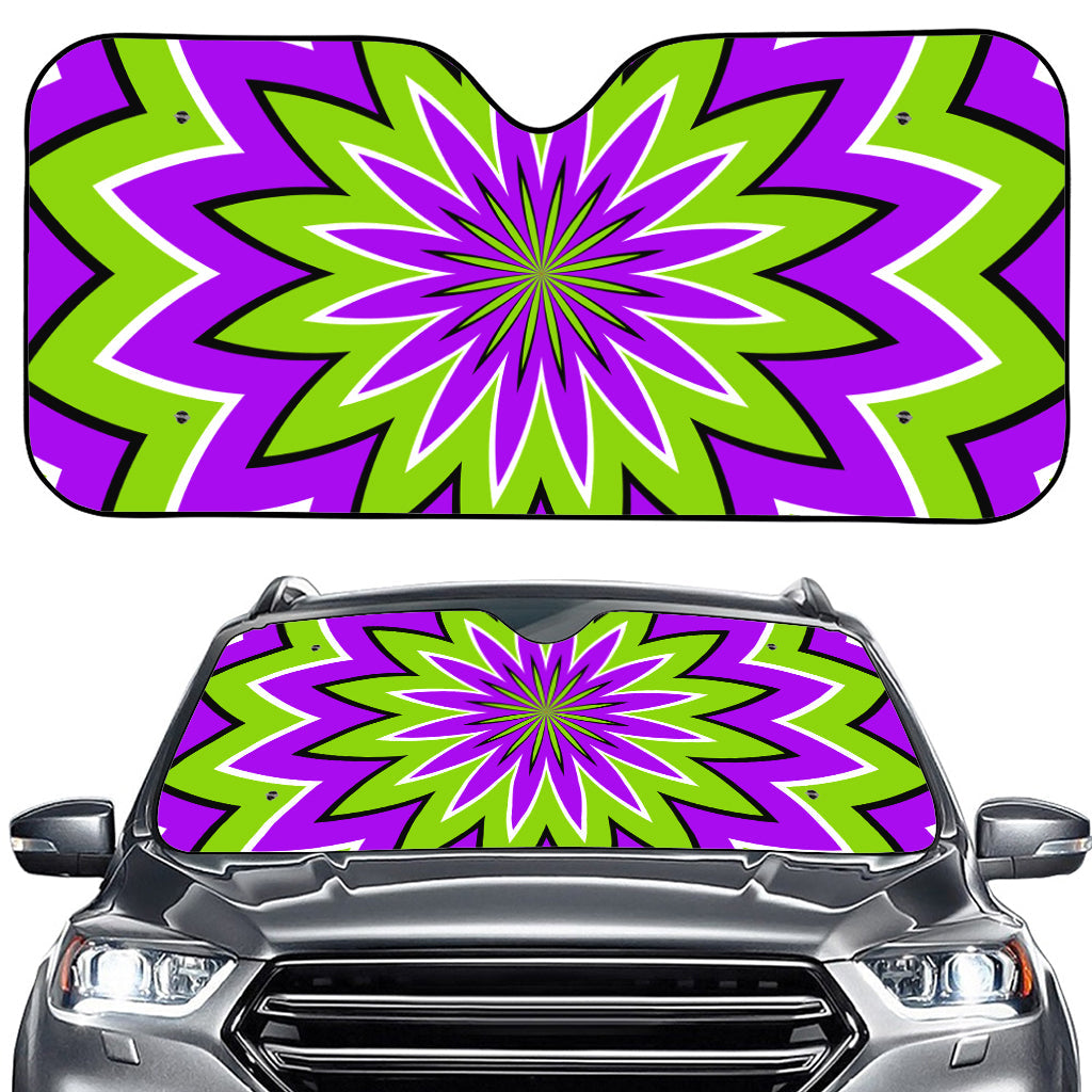 Green Flower Moving Optical Illusion Car Windshield Sun Shade
