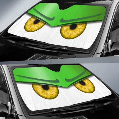 Green Funny Angry Cartoon Eyes Car Auto Sun Shades Windshield Accessories Decor Gift
