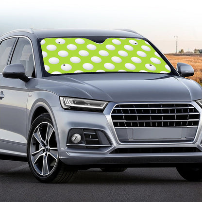 Green Golf Ball Pattern Print Car Windshield Sun Shade