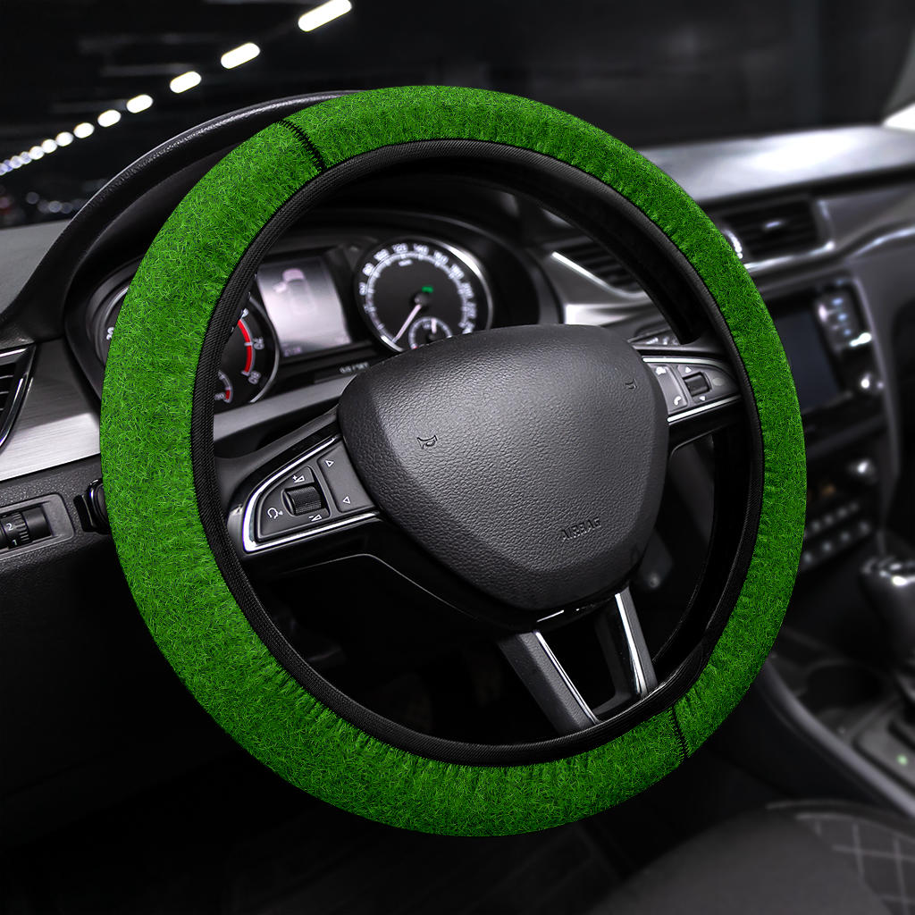 Green Grass Premium Car Steering Wheel Cover