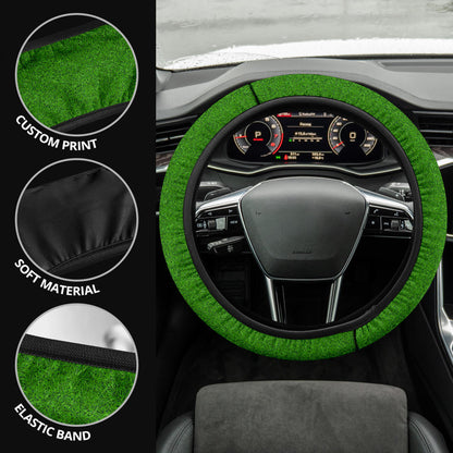 Green Grass Premium Car Steering Wheel Cover