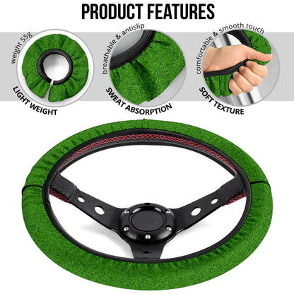 Green Grass Premium Car Steering Wheel Cover